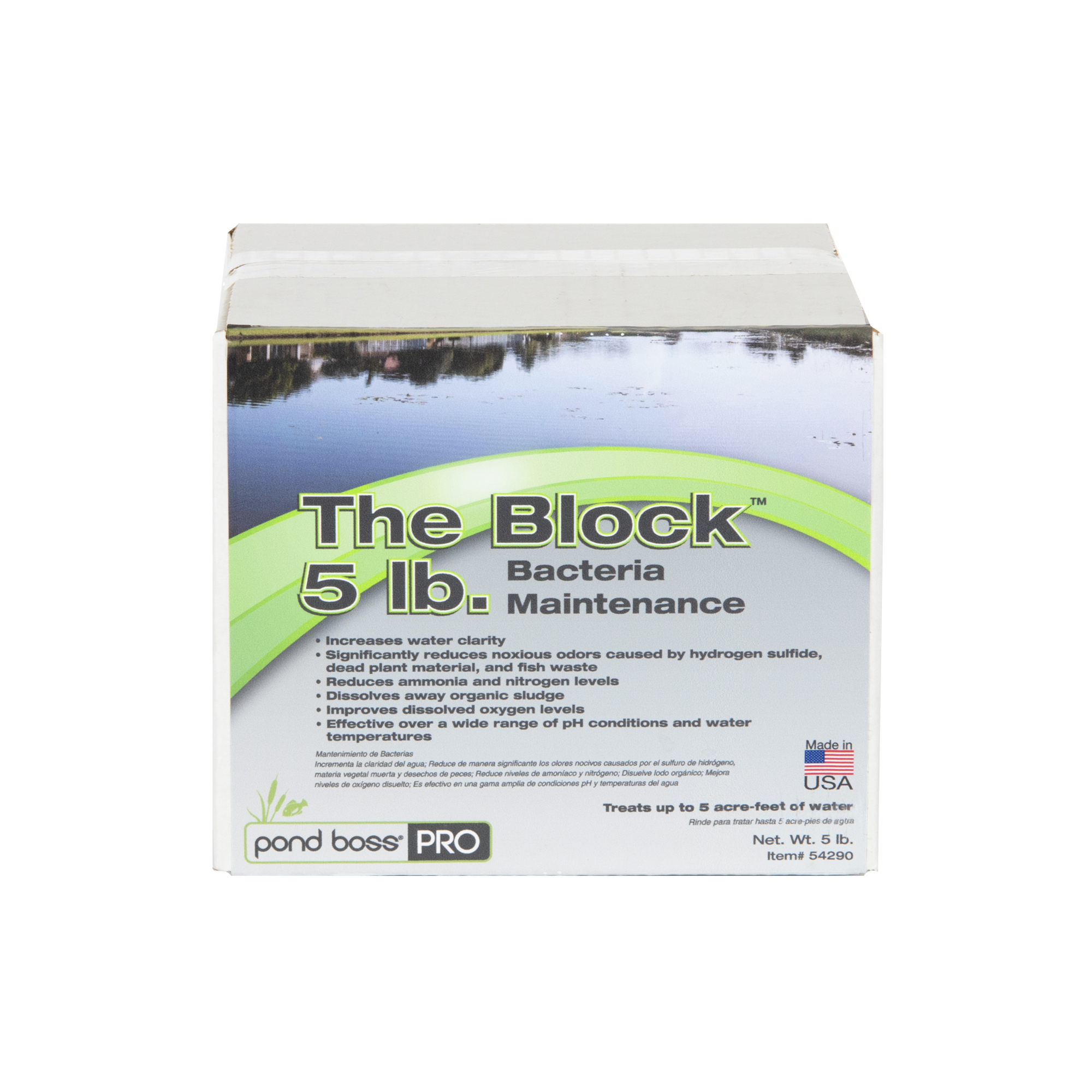 Pond Boss PRO The Block Bacteria Maintenance, Treats 5 Acre-Ft., Model# 54290